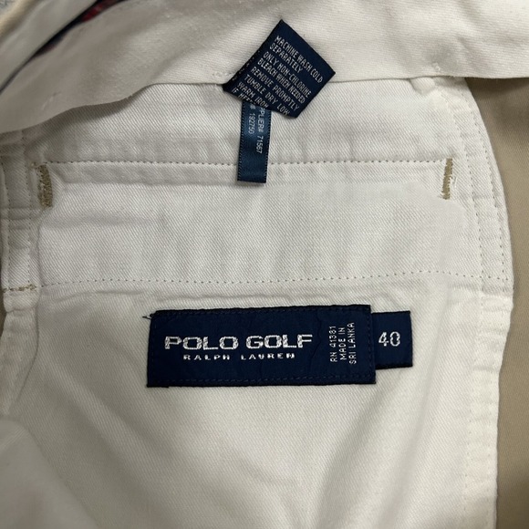 Polo Golf Ralph Lauren Shorts Mens 40 Beige Chino Cotton Crest Casual Adult - Picture 9 of 11